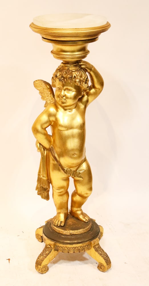 Late 19thC Italian Giltwood Putto Pedestal (1 of 10)