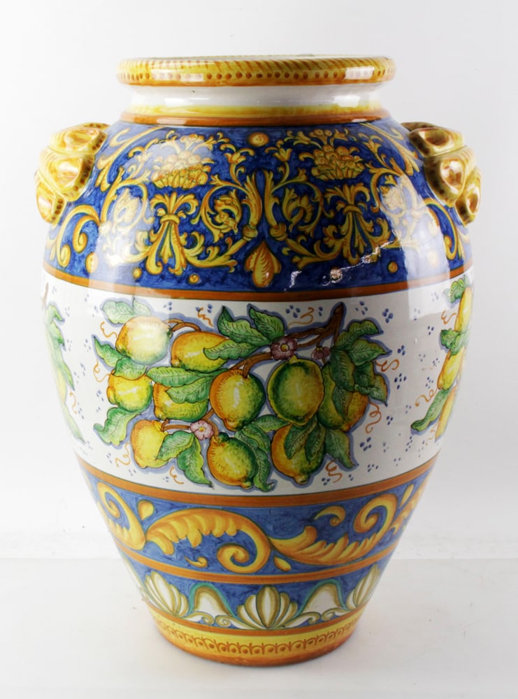 20thC Italian Majolica Hand-painted Pitcher (1 of 10)