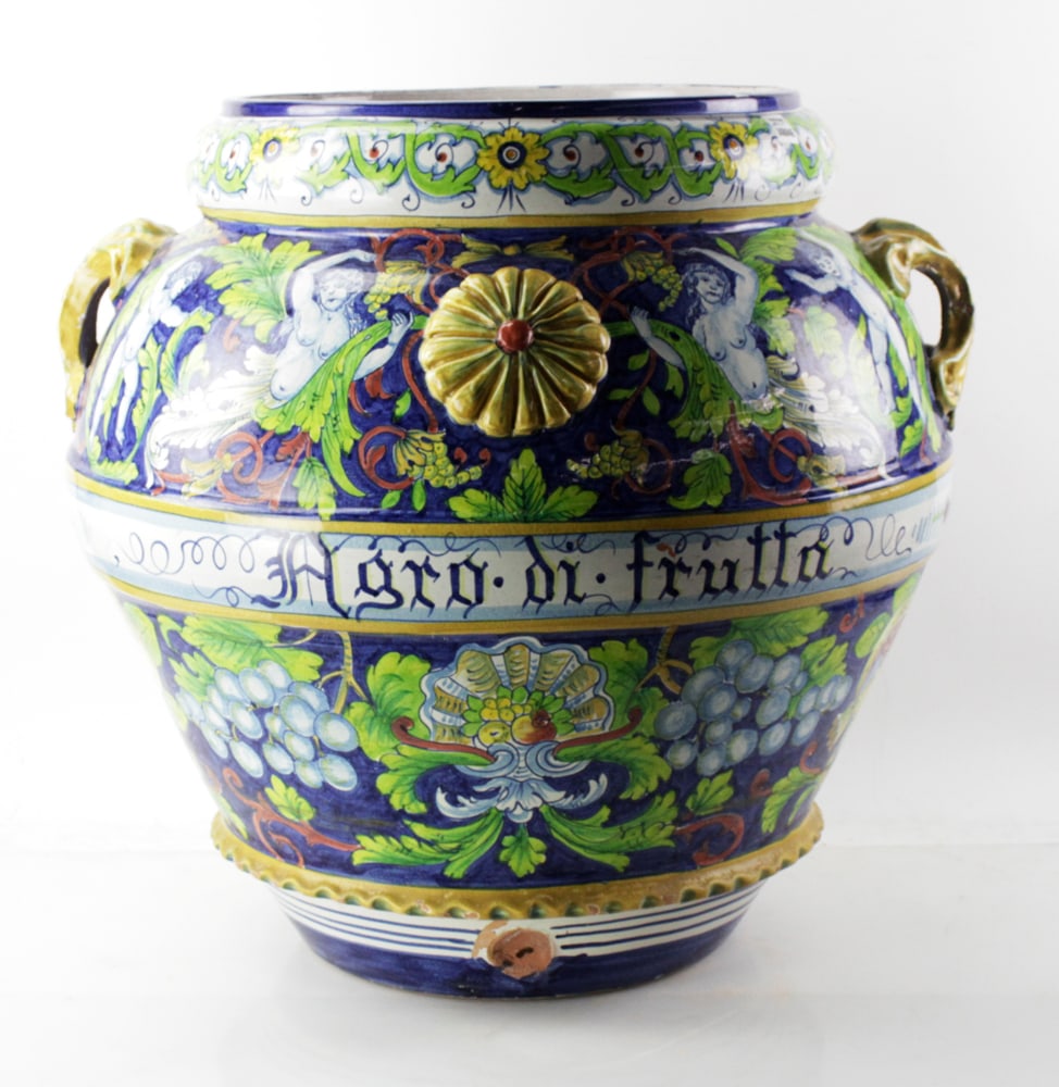 19th/20thC Italian Majolica Large Urn (1 of 13)