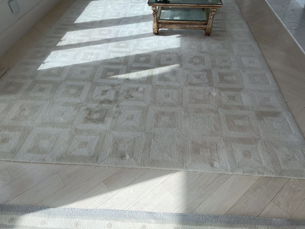 Edward Fields Custom Rug: Edward Fields custom rug, 8' 8" x 16' 4". Provenance: New Seabury, Cape Cod estate, decorated by John Berenson of Boston and Palm Beach..