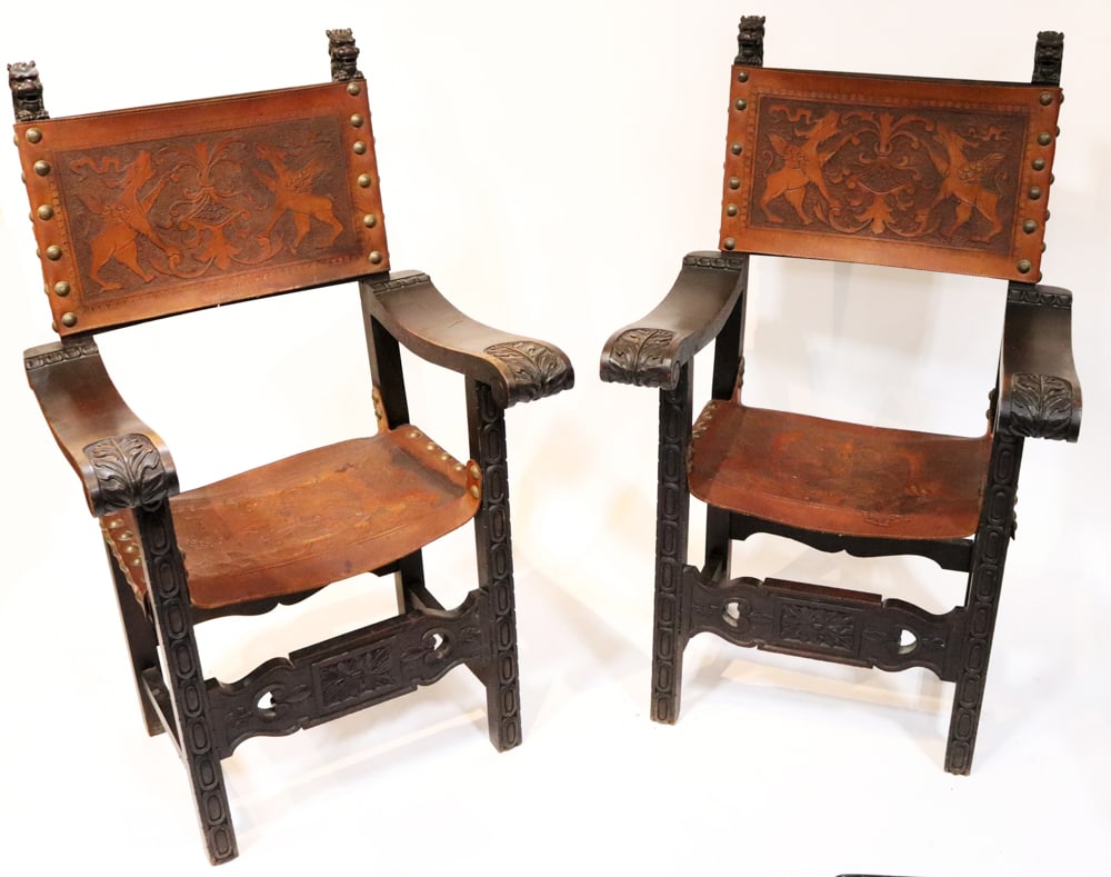 Pair of Antique Spanish Armchairs (1 of 12)