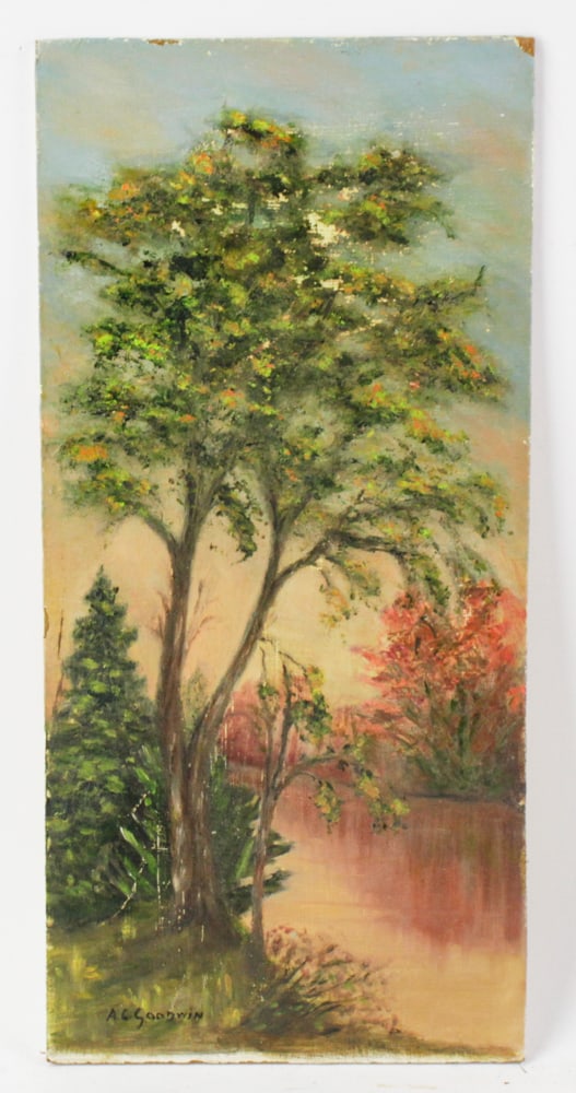 A.C. Goodwin, Charles River View, Oil on Board (1 of 6)