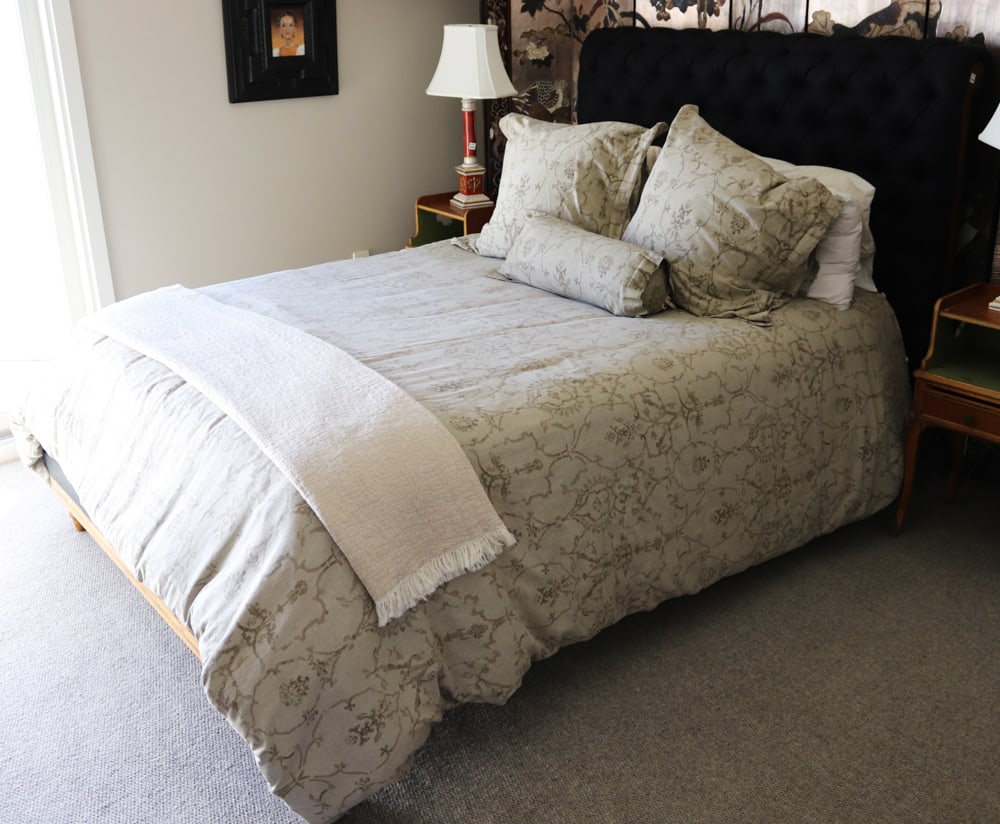 Restoration Hardware Tufted Black Queen Platform Bed (1 of 5)