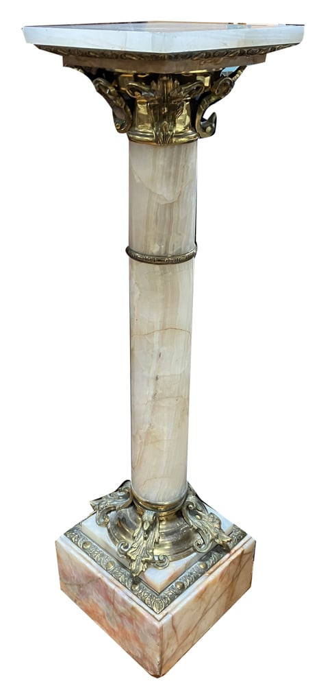 Antique French Bronze and Marble Pedestal (1 of 6)