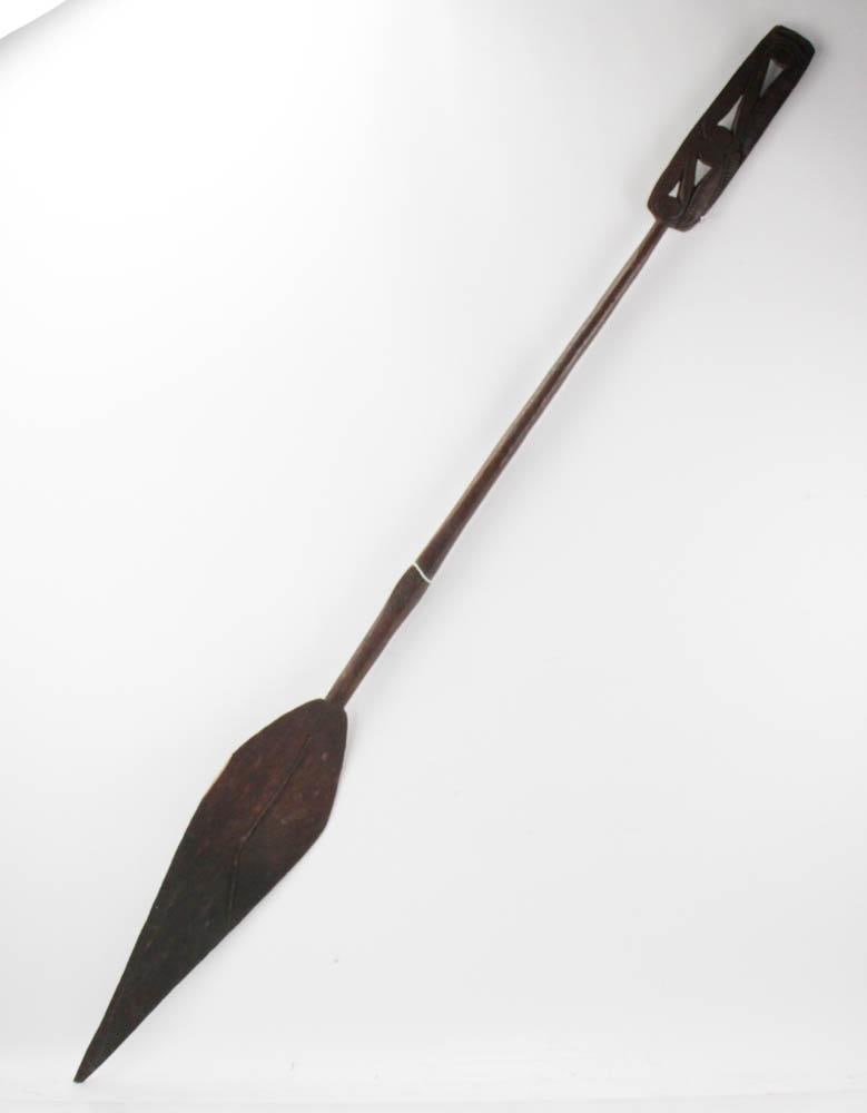 Early Oceanic Wood Spear: Early Oceanic wood spear, 63 1/2" x 6 1/2". Provenance: Palm Beach, Florida estate.