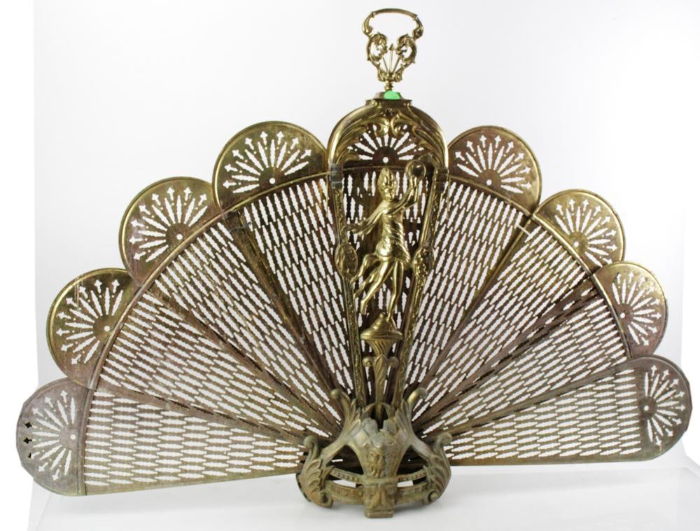 French Brass Fan Fireplace Screen (1 of 6)