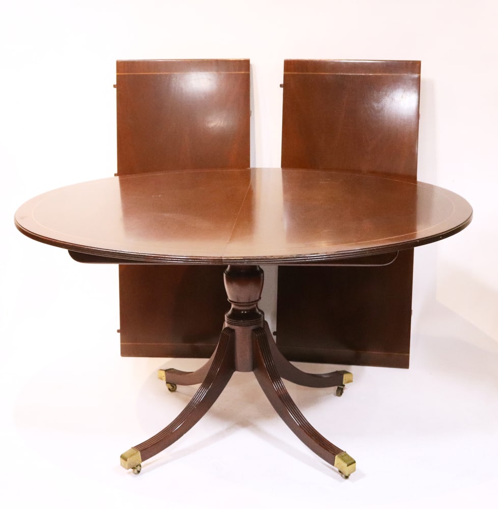 Baker Inlaid Mahogany Oval Dining Table (1 of 9)