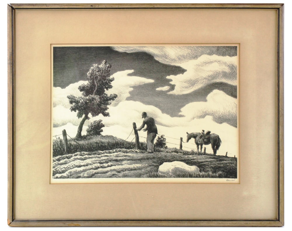 Thomas Hart Benton, "The Fence Mender" (1 of 8)