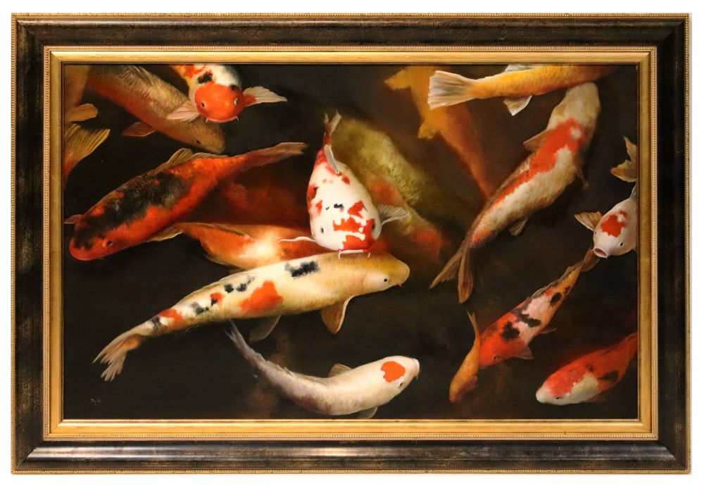 Judith Dy'Ans, The Meeting, Koi Fish, Oil on Canvas (1 of 8)