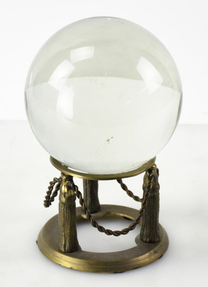 Crystal Glass Ball and Bronze Candle Holder (1 of 6)