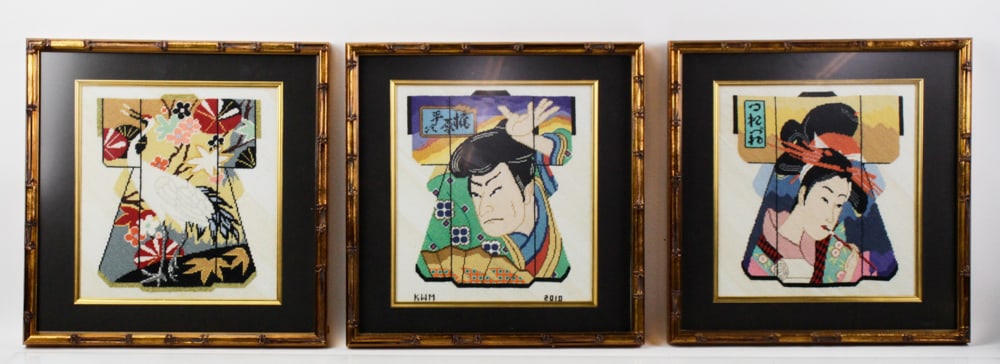 Needlepoint Artwork, Japanese Portraits and Kimono (1 of 9)
