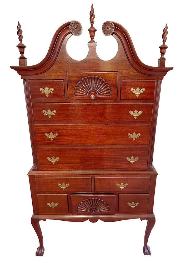 New England Chippendale-style Mahogany Highboy (1 of 3)
