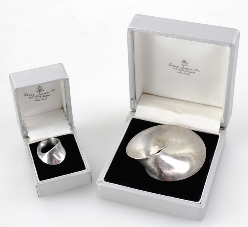 Georg Jensen Sterling "Mobius" Ring and Brooch (1 of 12)