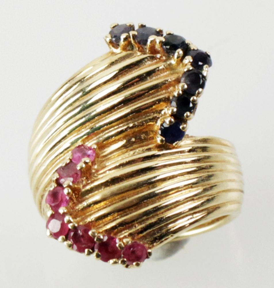 Ladies' Ruby and Sapphire Ring, 14k Gold (1 of 6)