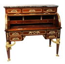 19thC French Empire Cylinder-Top Desk