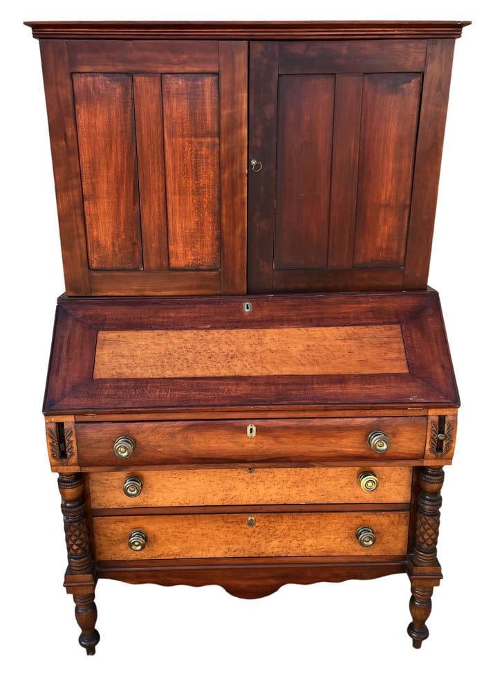 19thC Vermont Birdseye Maple Secretary Desk (1 of 9)