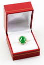 14k Gold High Quality Jadeite and Diamond Ring