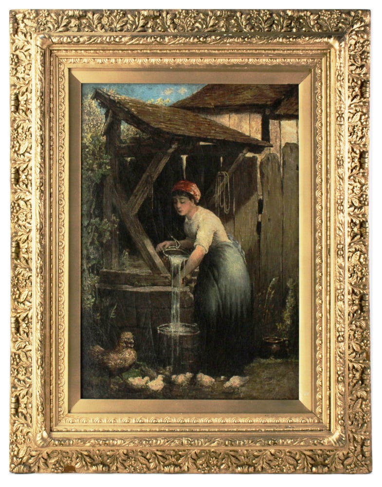 19thC Continental School, Young Woman by the Well (1 of 7)