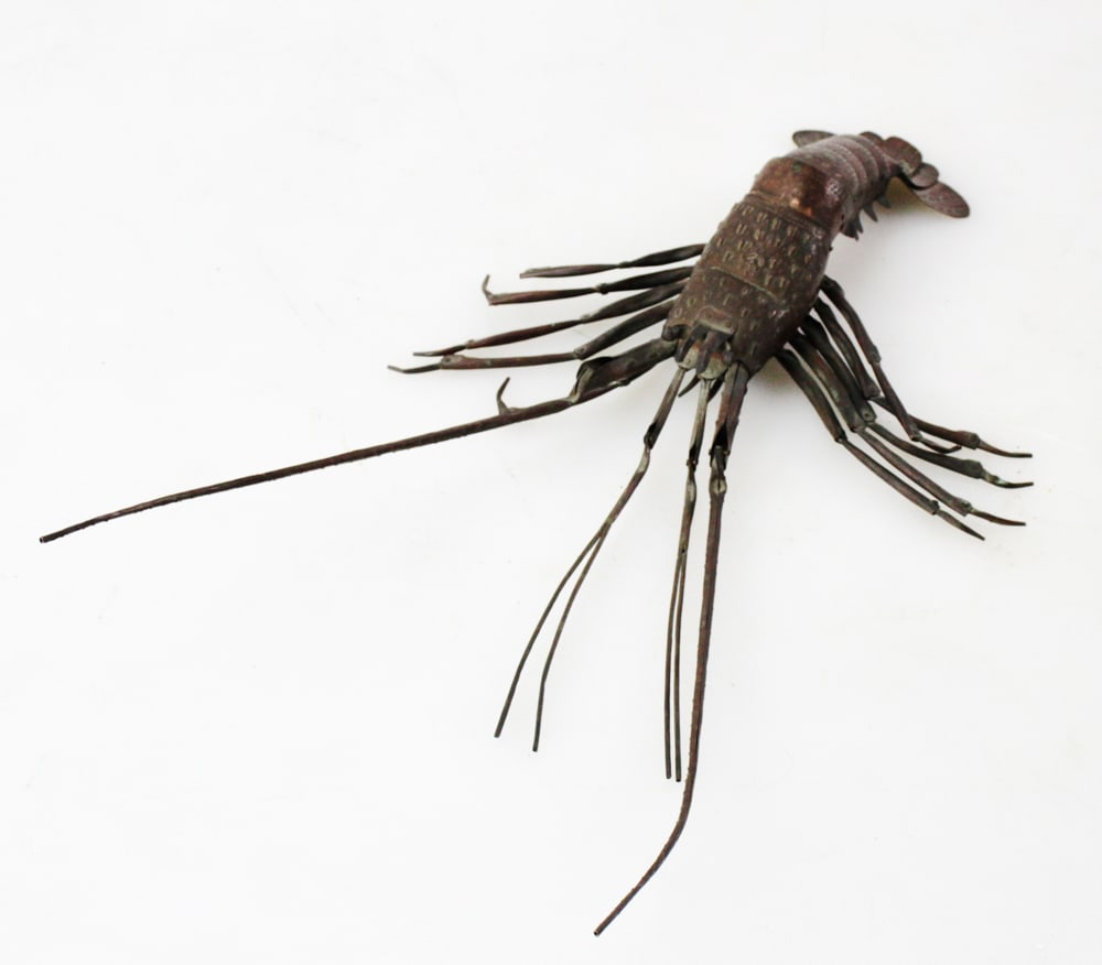 Japanese Meiji Bronze Jizai Okimono of Spiny Lobster (1 of 10)