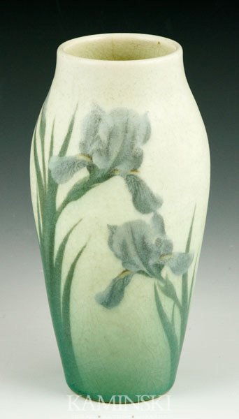 Rookwood Pottery, Vellum Vase, Pottery: Rookwood Pottery Vellum Vase, Carl Schmidt, shape 30 F, 6 3/8"h, impressed and incised marks on base