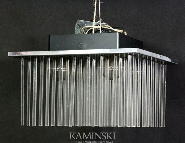 Crystal Lamp and Light Fixture: 1950's Crystal lamp and light fixture.