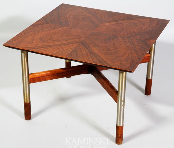 Danish Table, Chrome and Teakwood: 1960's Danish table, chrome and teakwood.