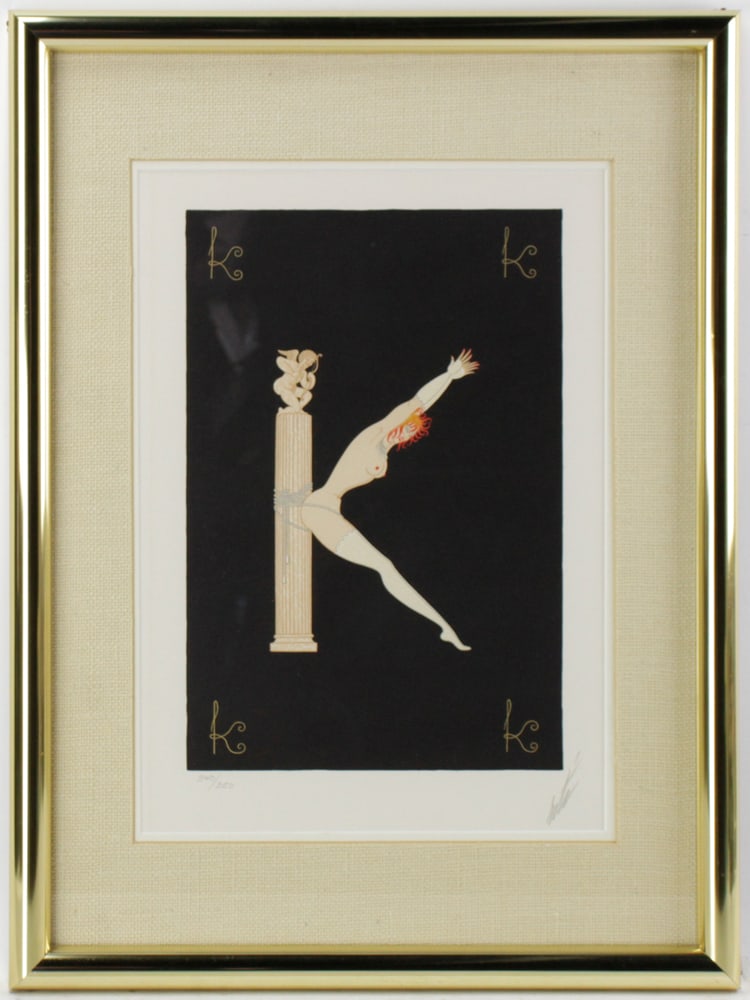 Erte, Letter K, Screen Print in Colors (1 of 9)