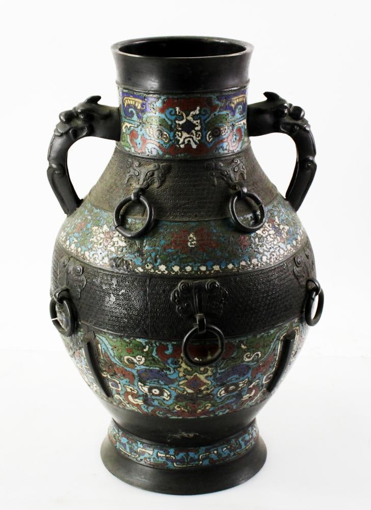 19thC Chinese Cloisonne Bronze Urn (1 of 11)