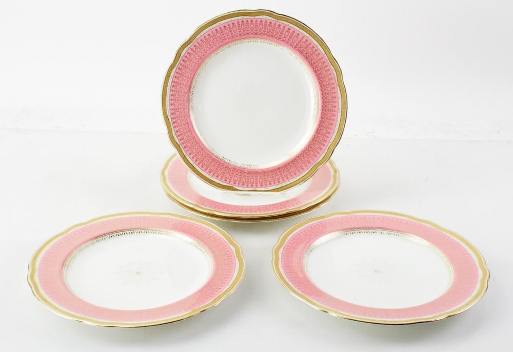 English Cauldon Ware Stoke-on-Trent Plates: English Cauldon ware Stoke-on-Trent plates, 10" diameter, lot of (5). Provenance: Southern Connecticut collection.