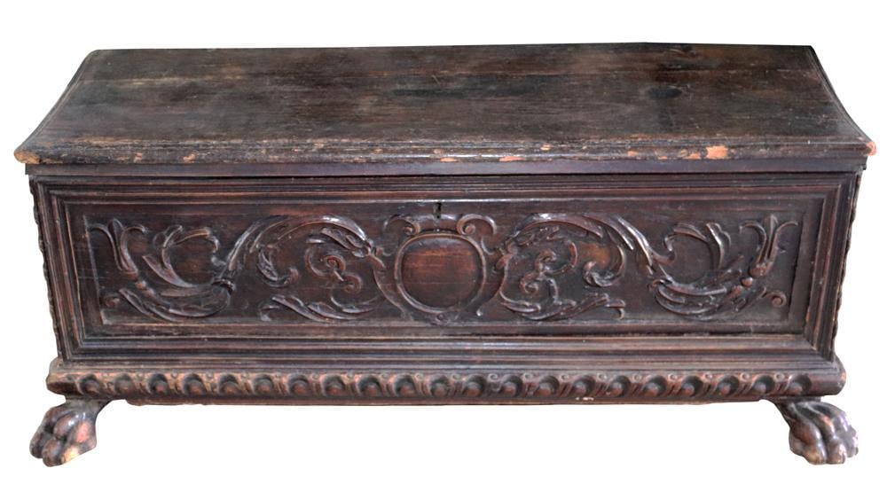 18thC Italian Carved Walnut Cassone (1 of 6)