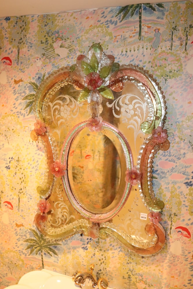 19thC Venetian Shield-form Decorated Mirror (1 of 6)
