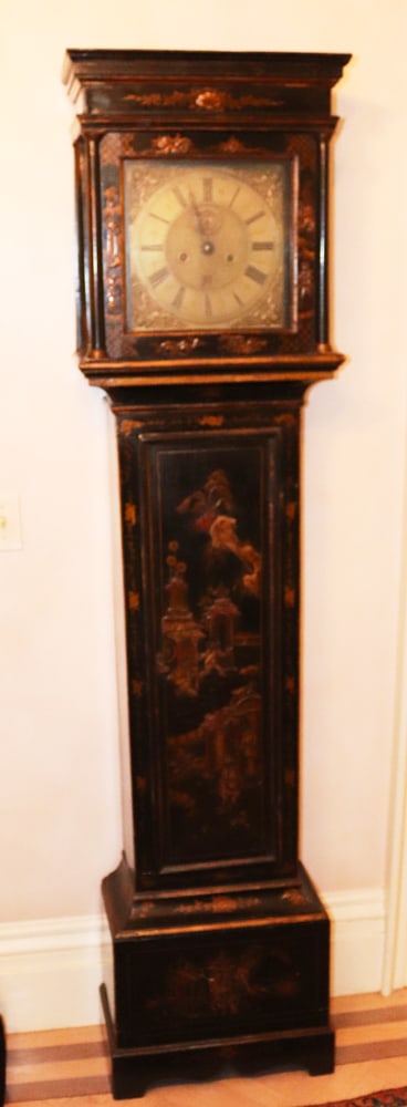 18thC English Bonnet Top Tall Clock, Signed (1 of 8)