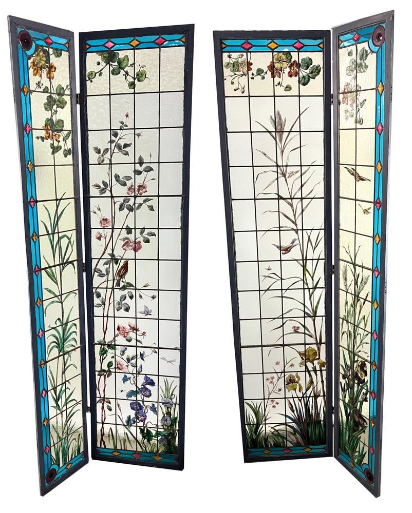 Antique Stained Glass Painted Window (1 of 8)