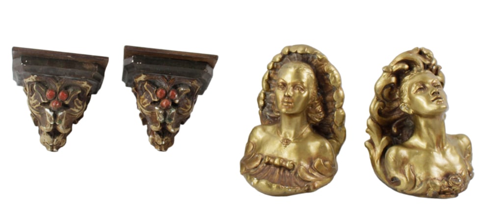 Charles Pizzano, Plaster Shelves, Painted and Gilt (1 of 9)