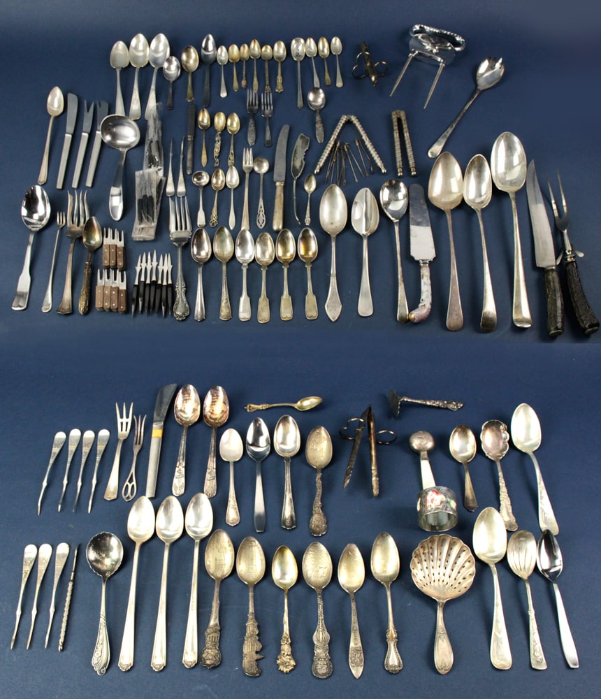 Collection of Silverplate Flatware, Mustache Spoon (1 of 18)