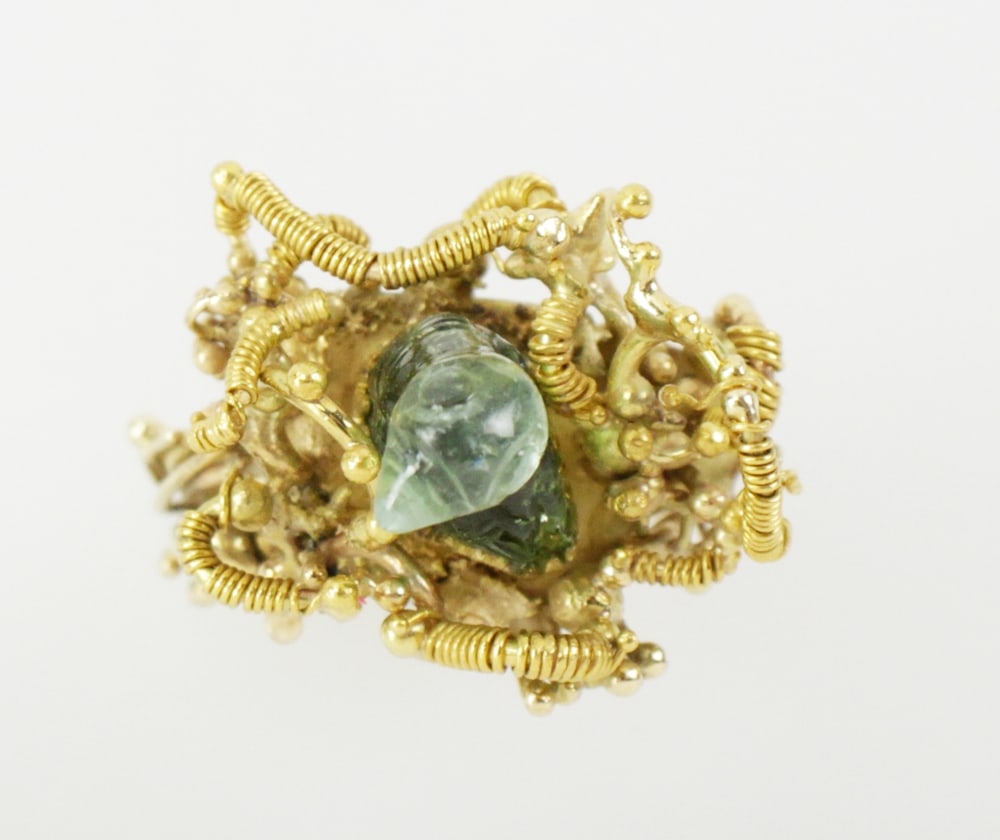 1960s Vintage 14k, 18k and 24k Gold Bird's Nest Ring (1 of 8)