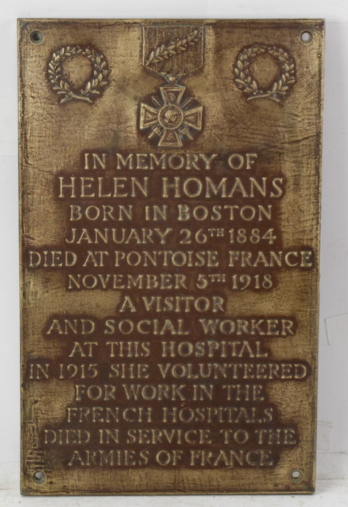 Bronze Plaque WWI Helen Homans Croix de Guerre (1 of 6)