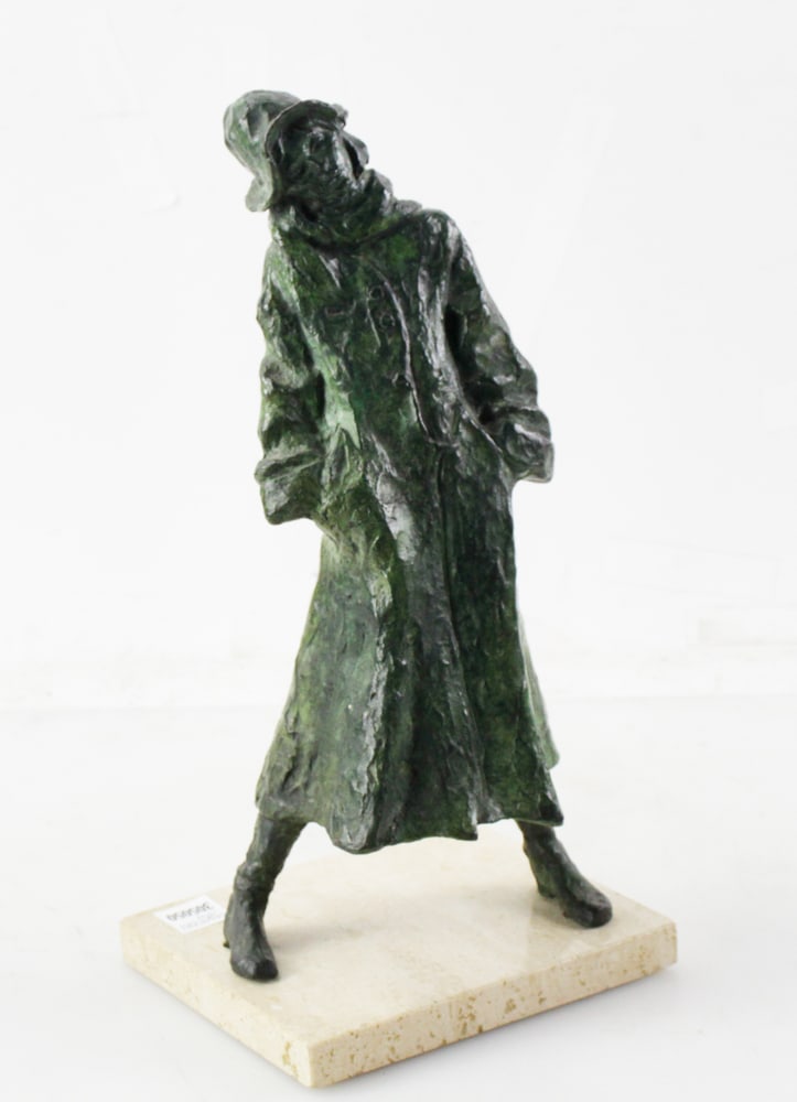 Mid-century Modern Bronze Sculpture on Tile Base (1 of 11)