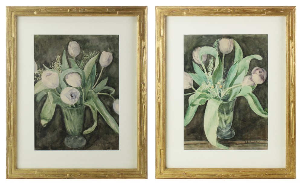 Frederick C. Frieseke, Tulips, Pair of Watercolors (1 of 17)