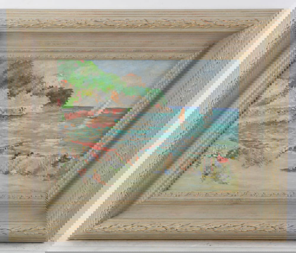 Mabel May Woodward, Beach Scene, Oil on Board (1 of 8)