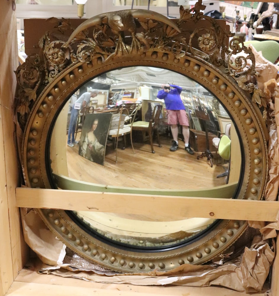 19thC Convex Eagle Mirror (1 of 9)