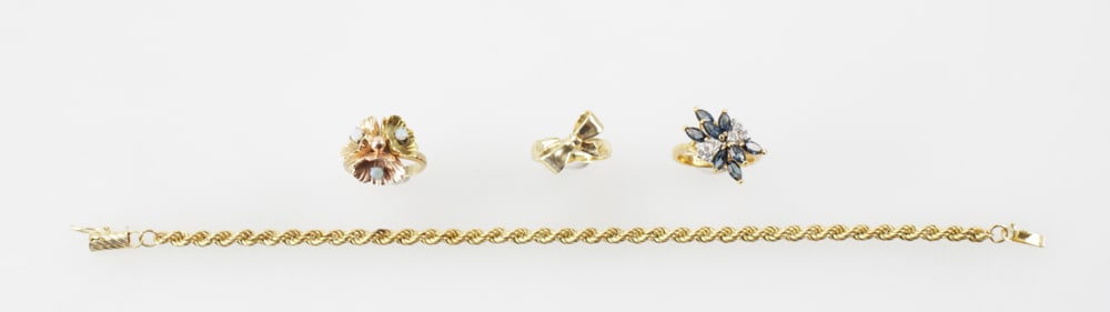 14k Yellow Gold Rings and Bracelet (1 of 12)