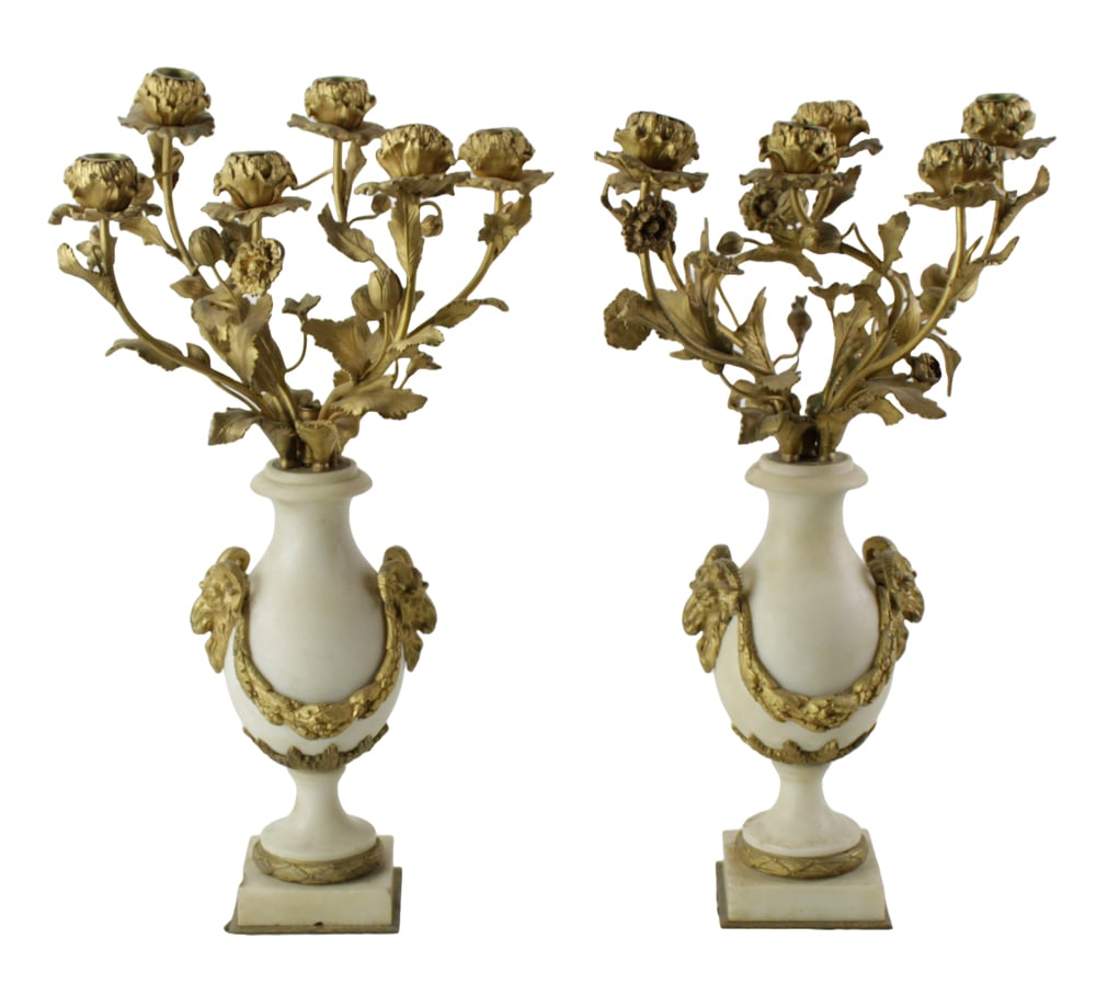 Pair of Marble and Ormolu 6-Branch Candelabra (1 of 11)