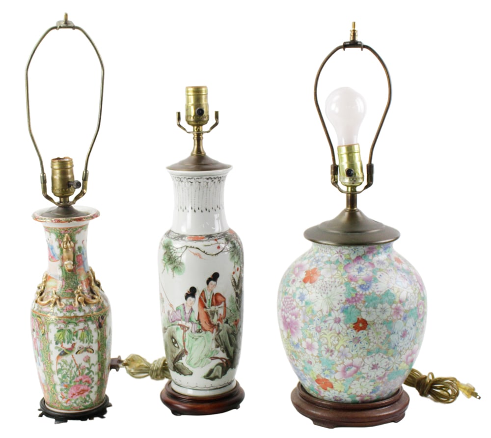 Table Lamps, Chinese Rose Medallion, Japanese (1 of 11)