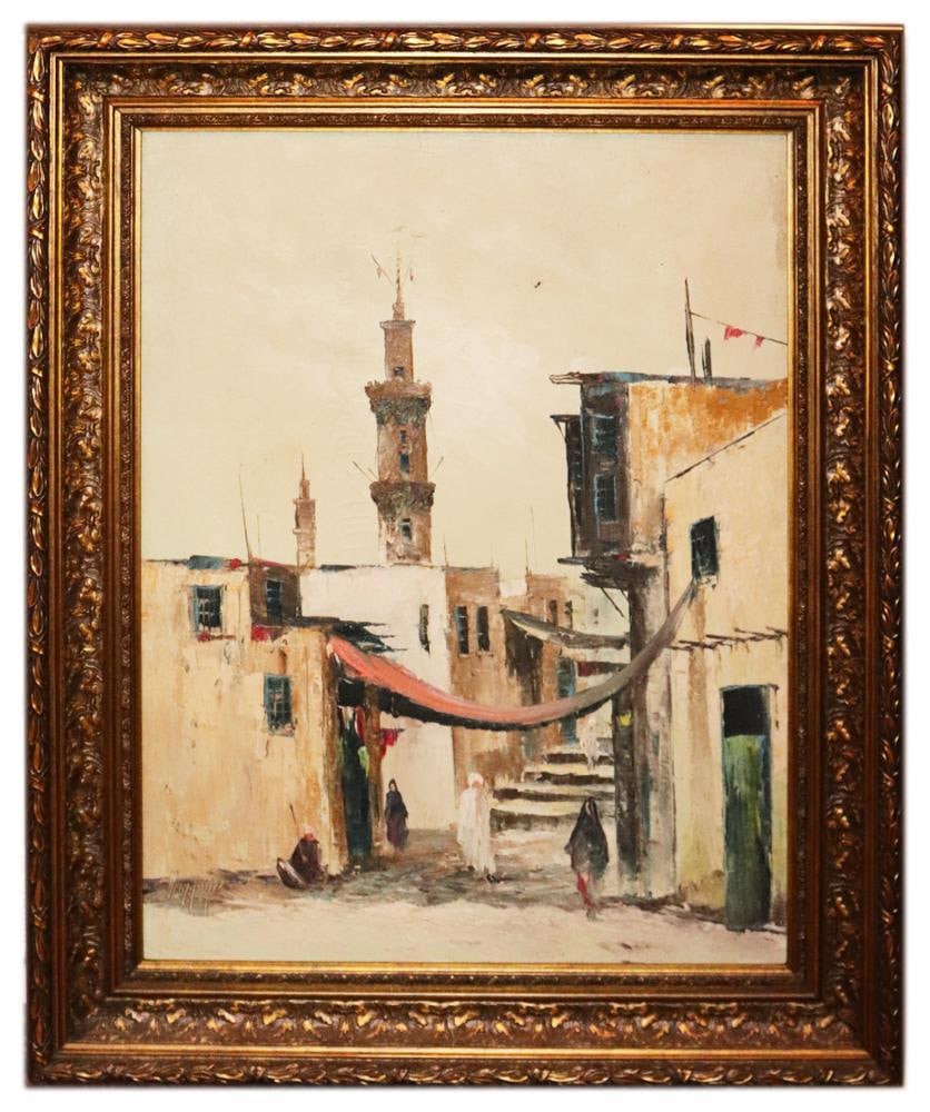 Moroccan Street Scene, Oil on Canvas (1 of 8)