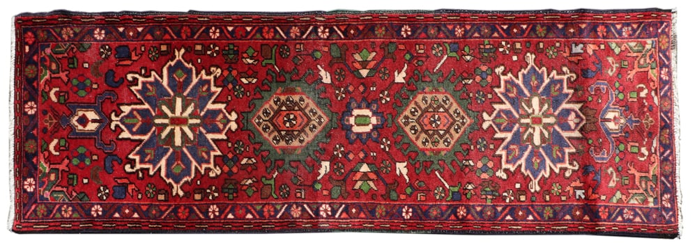 Persian Heriz Rug: Persian Heriz rug, 2.1' x 6.4'. Provenance: Palm Beach, Florida estate.