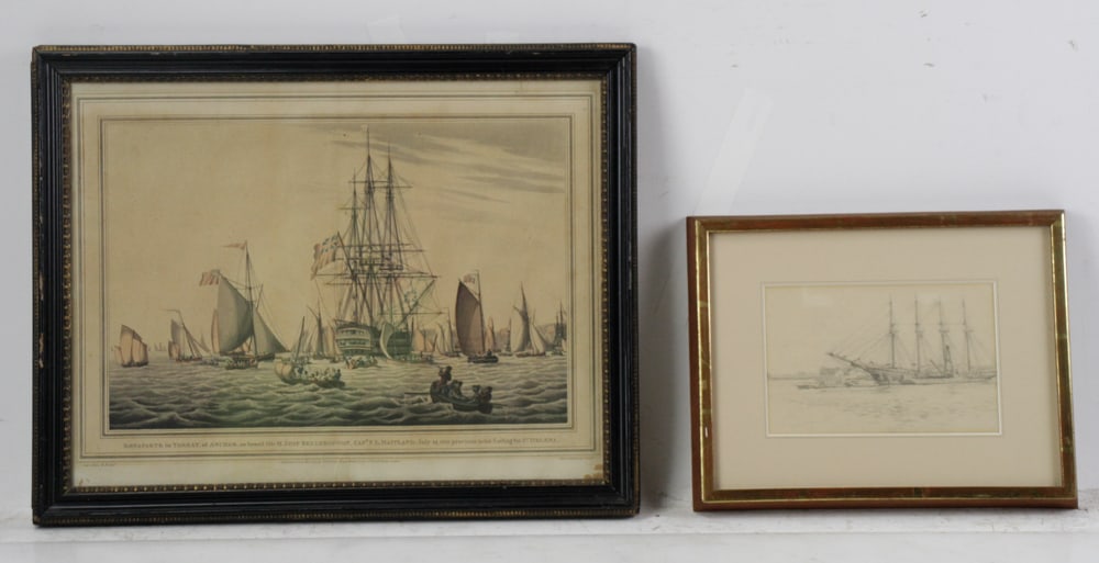 Bonaparte on Bellerophon 1815, and 4-Masted Ship (1 of 8)