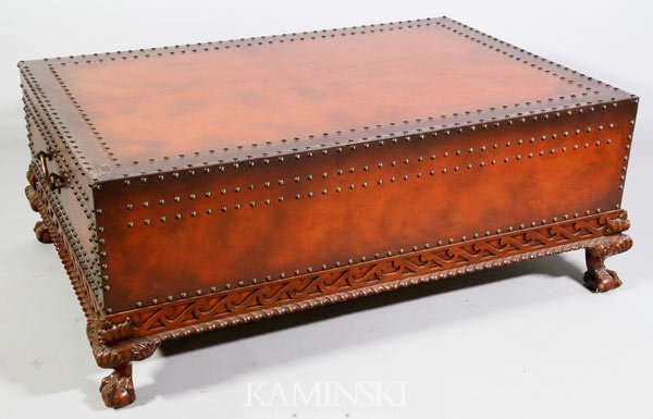 Ralph Lauren Low Table: Ralph Lauren, two-drawer low table, 20"h x 48"l x 32"d.