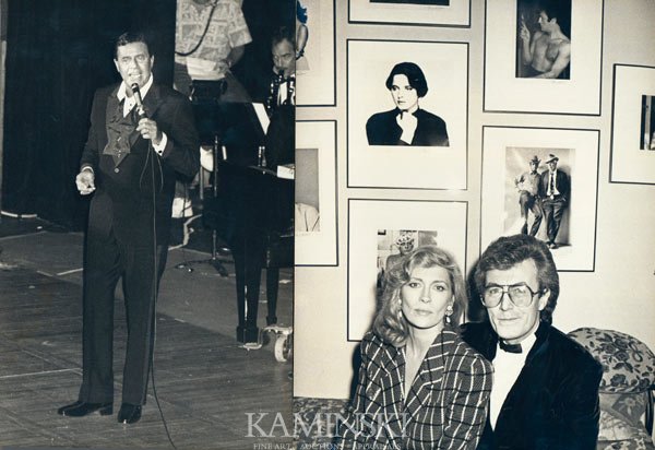 Celebrity Photography by Galella: Photography by Ron Galella, eight images, of celebrities, circa 1980's, to include: Johnny Carson, Bill Crosby, Paul Newman, Rock Hudson, Jerry Lewis, and Faye Dunaway, all stamped with photographers 