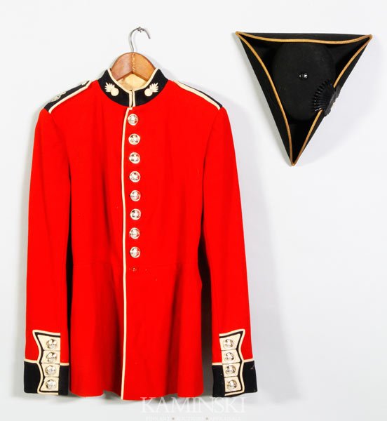 British Officers Coat and Hat: British officers uniform coat and tri-corner hat.